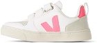 Veja Kids White & Pink V-10 Sneakers