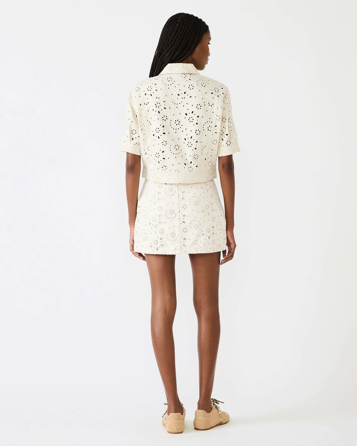 Steve Madden Beck Jacket Eyelet in Cream