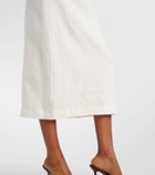 SIR Alessandra embroidered linen midi skirt