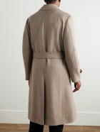 Richard James - Belted Herringbone Virgin Wool Coat - Brown