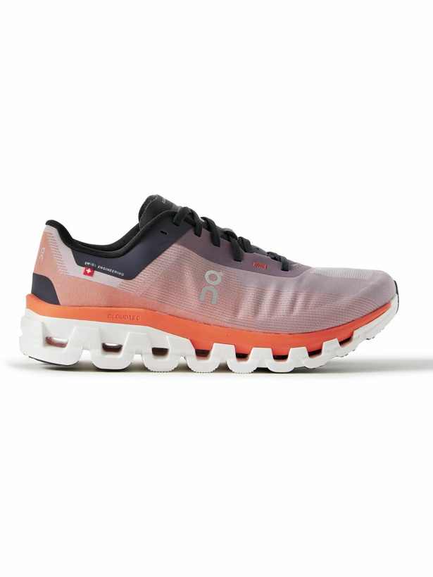 Photo: ON - Cloudflow 4 Rubber-Trimmed Mesh Running Sneakers - Orange