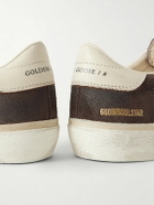 Golden Goose - Soul Star Leather-Trimmed Suede Sneakers - Brown