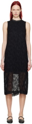 Youth Black Raw Edge Midi Dress