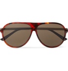 Gucci - Aviator-Style Tortoiseshell Acetate and Gold-Tone Sunglasses - Brown