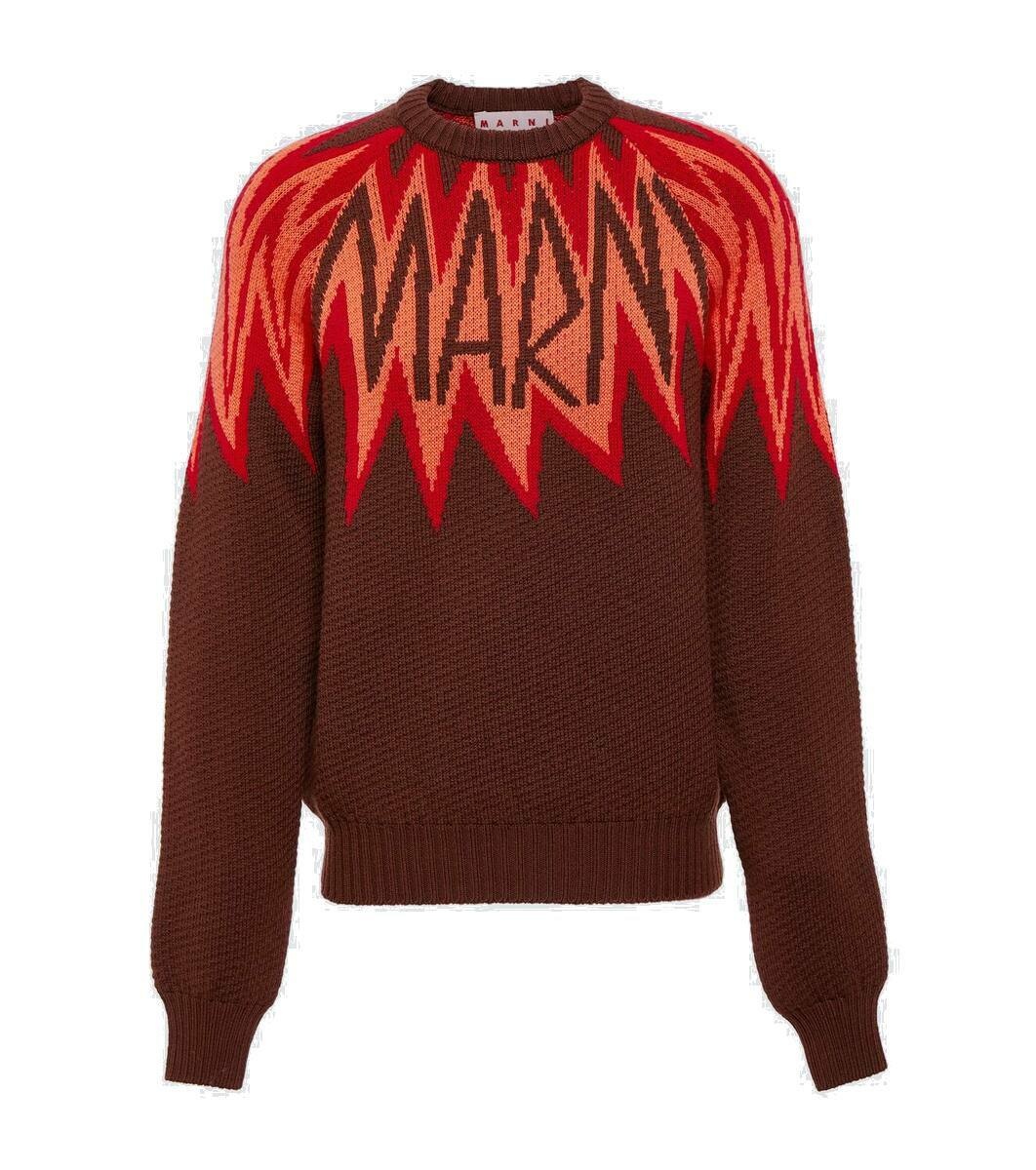 Photo: Marni Logo wool jacquard sweater