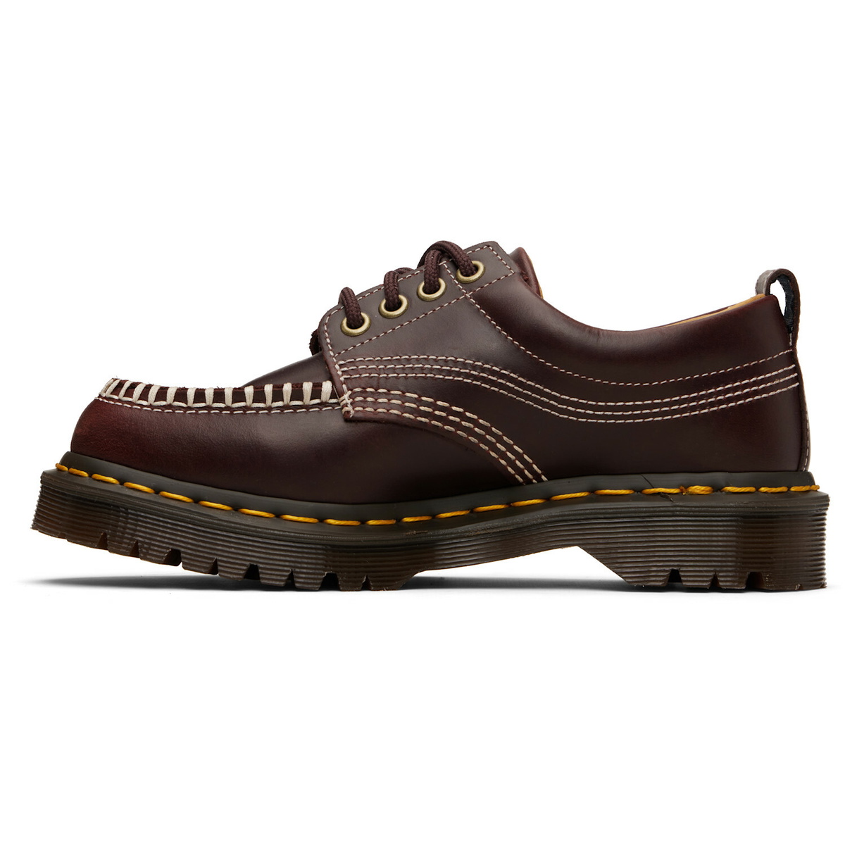 Dr. Martens Burgundy Lowell Leather Moc Toe Derbys