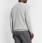 Incotex - Slim-Fit Honeycomb-Knit Cotton Sweater - Gray