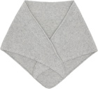 Yves Salomon Gray Cashmere Bandana Scarf