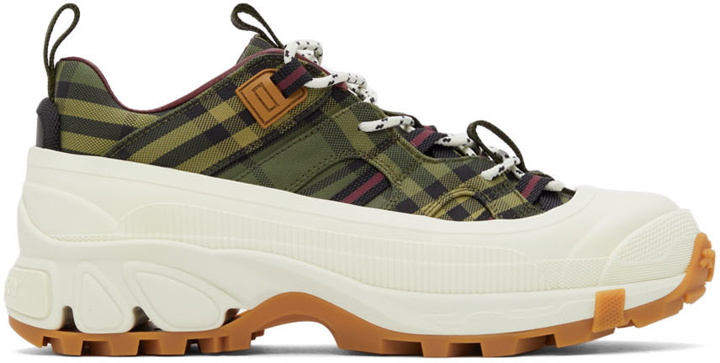 Photo: Burberry Green & Burgundy Check Arthur Sneakers