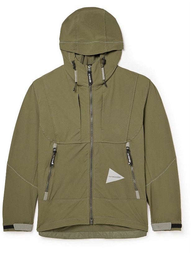 Photo: And Wander - Logo-Print Schoeller® 3XDRY® Hooded Jacket - Green