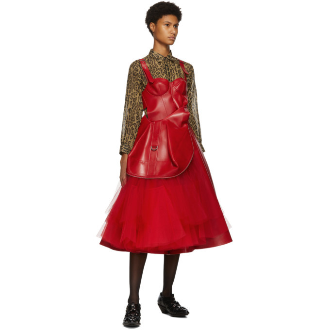slim fit dress slacks Red Faux Leather Duster Long sleeves Jacket Dress Top – Aquarius Brand main image 0