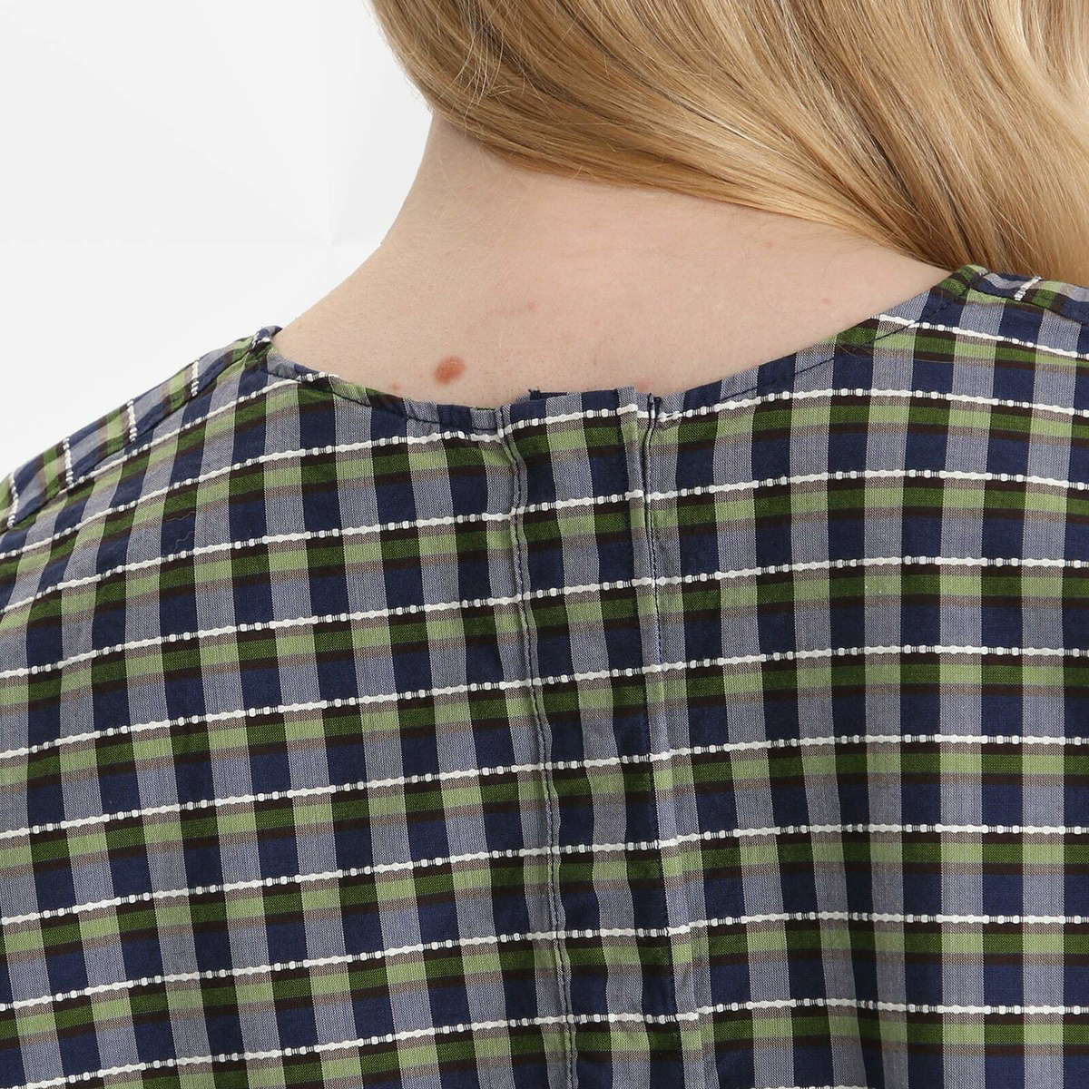 A.P.C. Women's Malorie Check Short Sleeve Top in Green