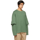 Juun.J Green Double Sleeve Long Sleeve T-Shirt