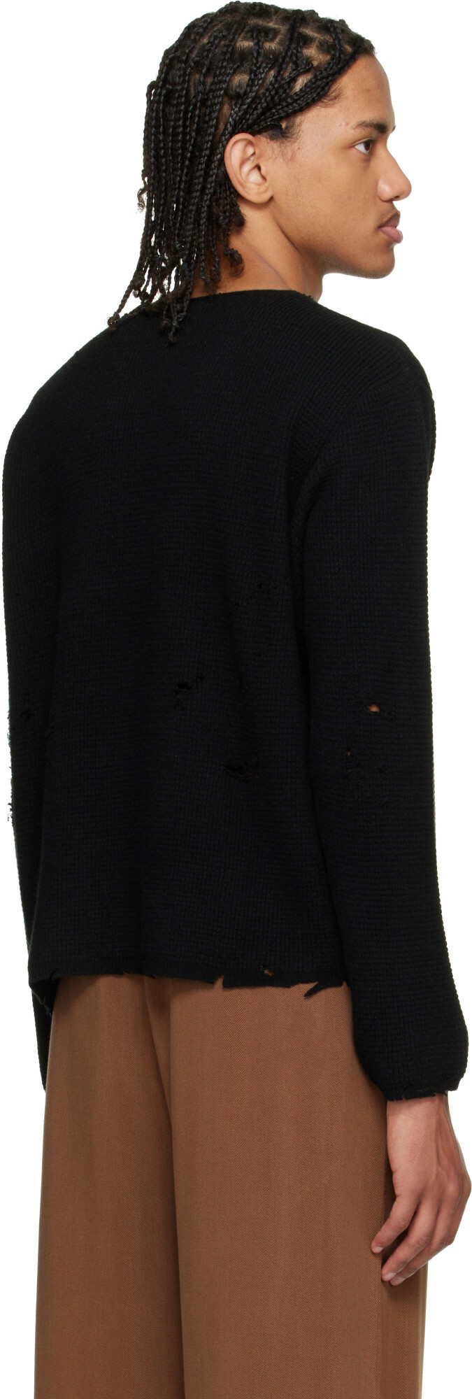 Second/Layer Black Pullover Waffle Knit Friends Sweater