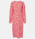 Marni Floral enver satin midi dress