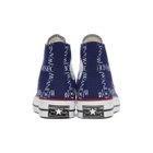 JW Anderson Blue Converse Edition Grid Logo Chuck 70 Hi Sneakers