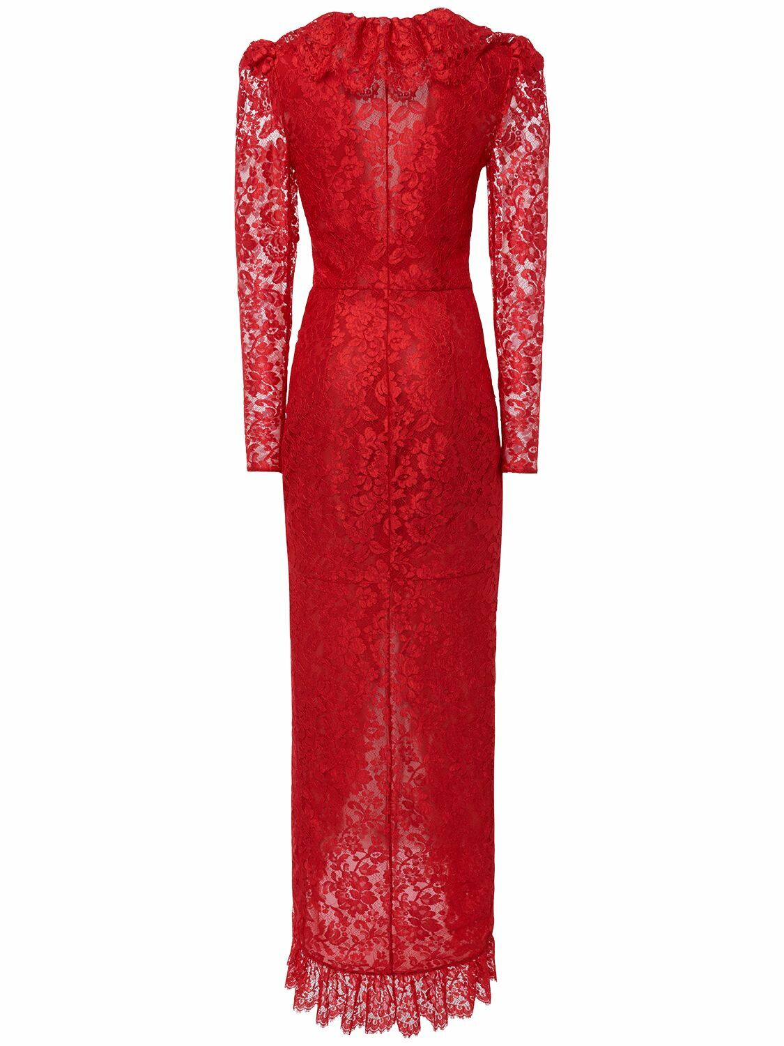chinese dress ladies Alessandra Rich 2019 S/S Chained Rhinestone Sheer Lace Gown  Recess