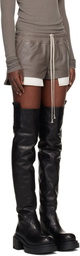 Rick Owens Gray Temple Fog Leather Shorts