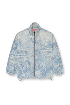 Diesel Zip jacket in dirty jacquard denim - Denim Jackets - Unisex - Blue