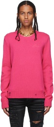 AMIRI Pink Cashmere Destroyed & Repaired Sweater