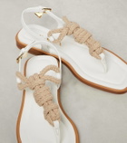 Prada Leather-trimmed thong sandals