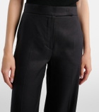 Max Mara Linen and silk twill wide-leg pants