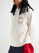 CHERRY LA - Logo-Embroidered Printed Cotton-Jersey Hoodie - White