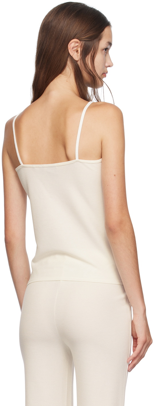 BOSS Off-White Embroidered-Logo Tank Top