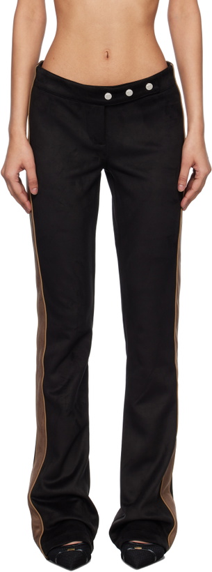 Photo: MISBHV Black Moto Faux-Suede Trousers