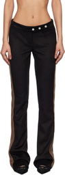 MISBHV Black Moto Faux-Suede Trousers