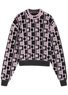 Meryll Rogge Maze-intarsia Wool Jumper Black