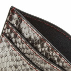 Dime Men's Embossed Leather Cardholder in Silver Snake 
