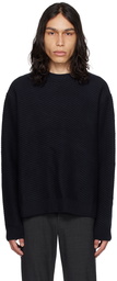 Wooyoungmi Navy Diagonal Sweater