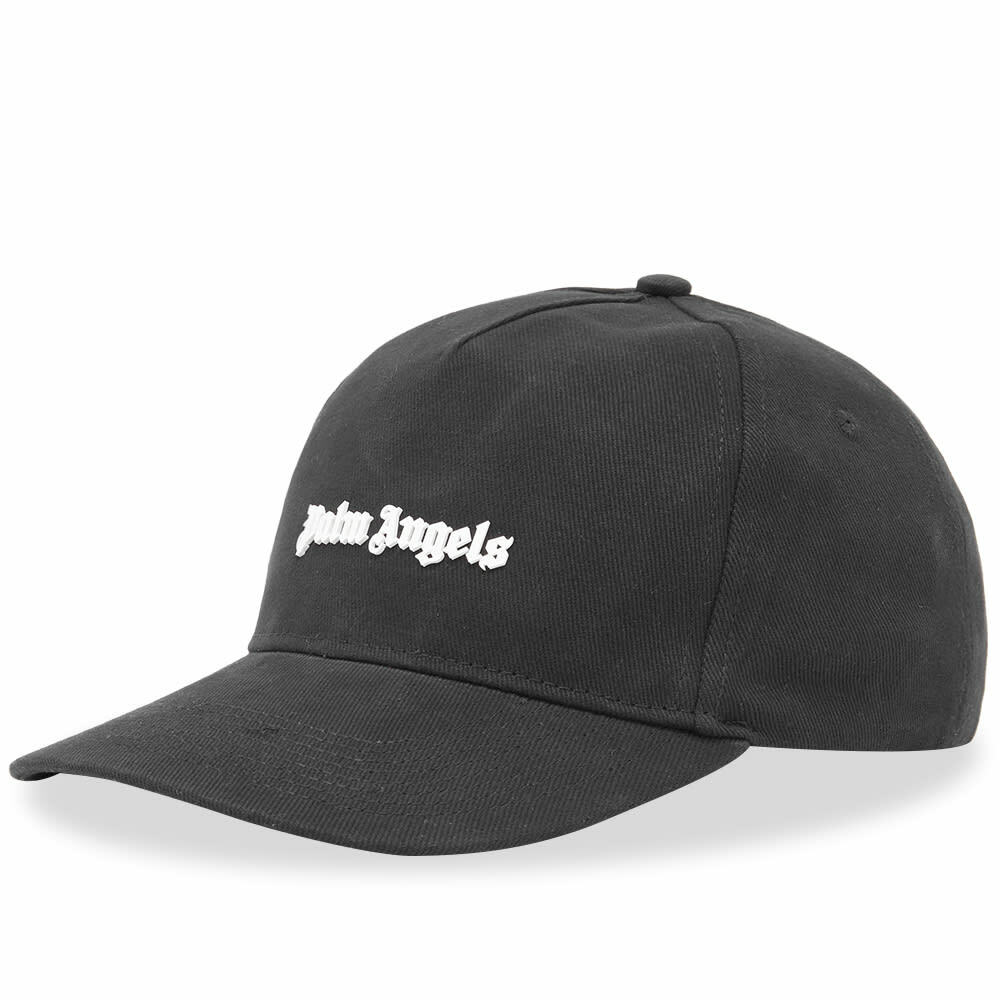 Palm Angels Men's Classic Logo Cap in Black/White Palm Angels