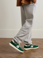 New Balance - T500 Leather-Trimmed Suede and Nubuck Sneakers - Green