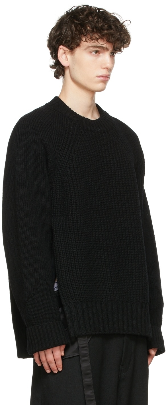 Sacai Black Wool Detachable Turtleneck Sweater Sacai