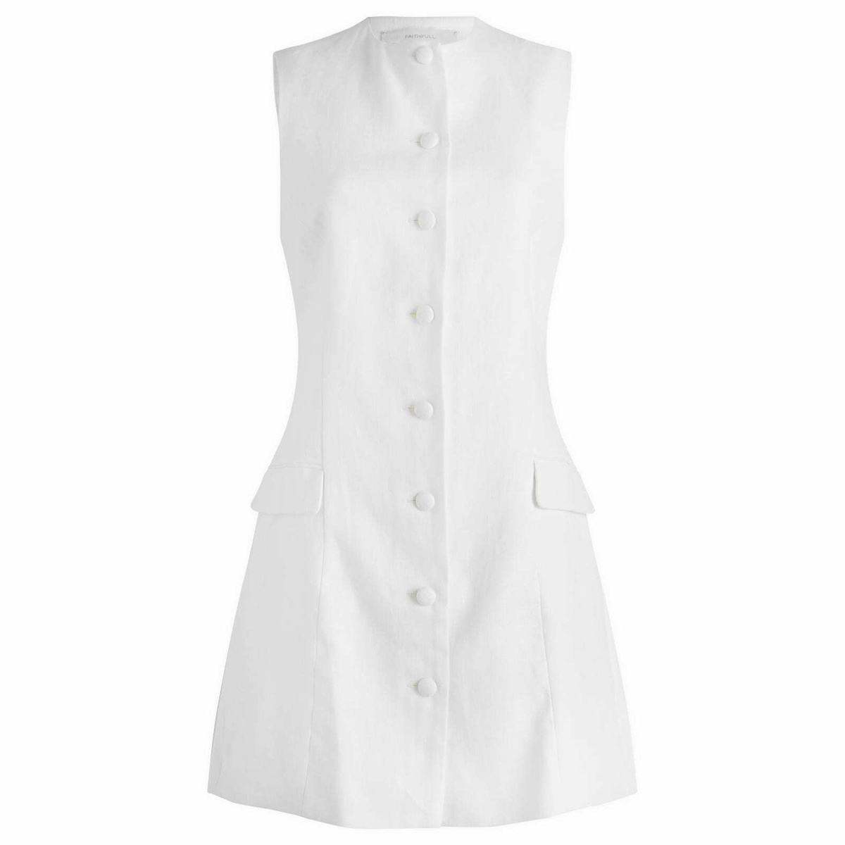 sleeveless linen-blend mini dress Gabriette White Linen Blend Mini Dress - US 12 main image 0