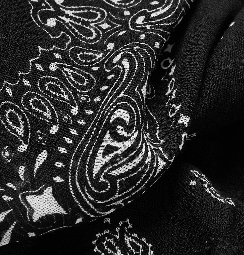 Saint Laurent Paisley-print Cashmere & Silk Scarf in Black