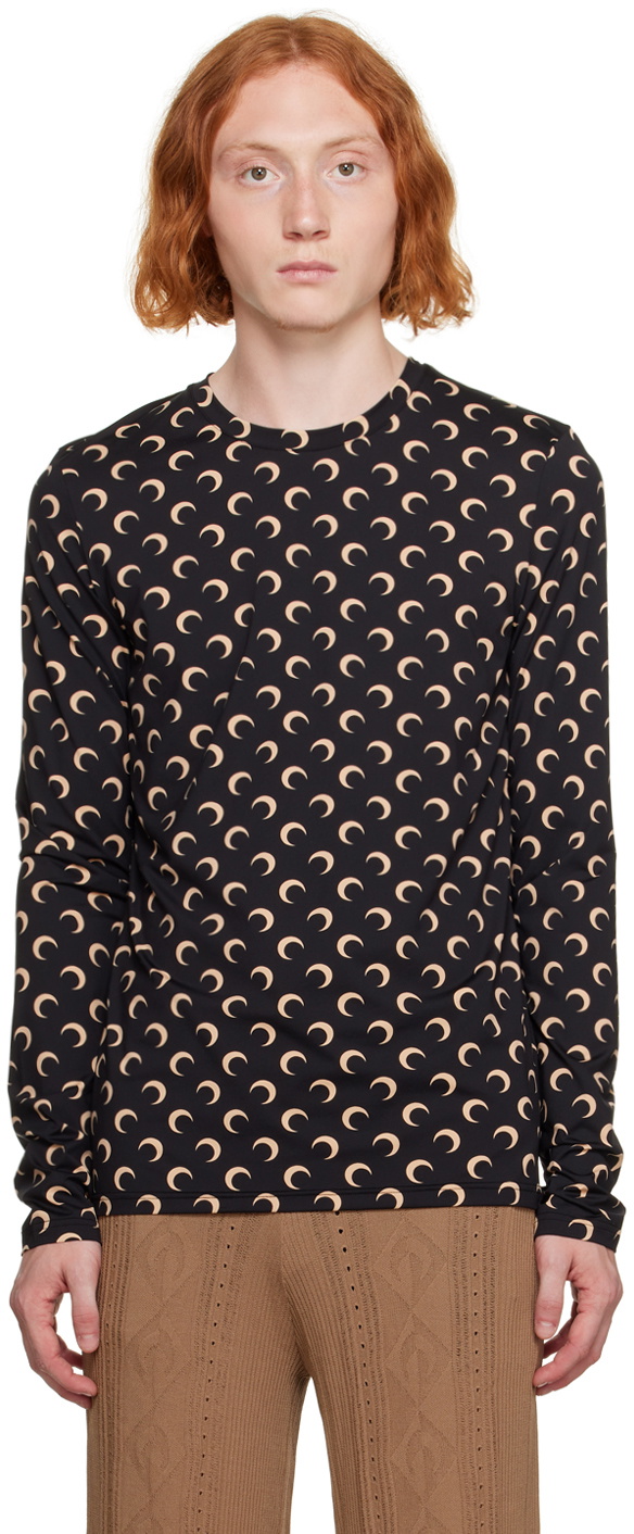 Marine Serre Brown Moon Long Sleeve T-Shirt Marine Serre