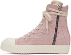 Rick Owens DRKSHDW Pink Slashed Sneakers