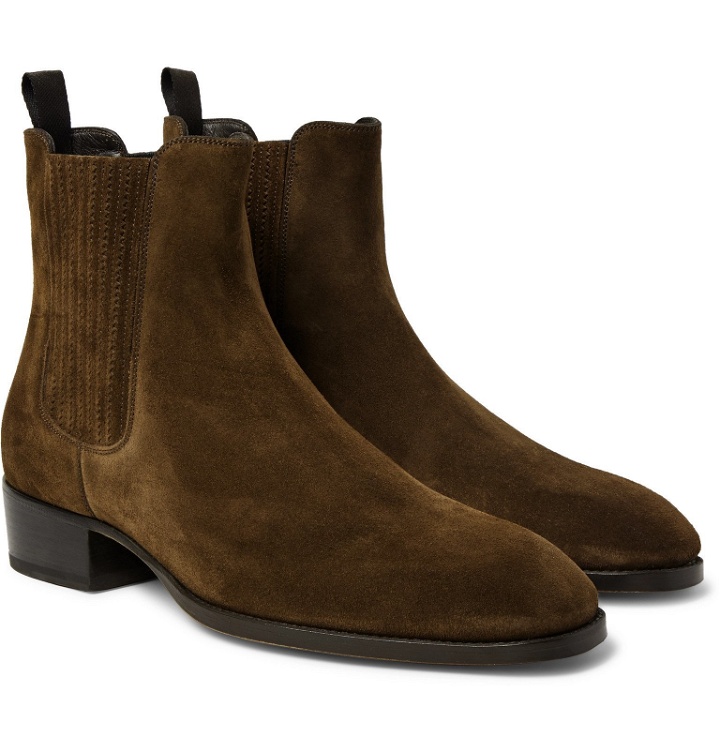 Photo: TOM FORD - Suede Chelsea Boots - Brown