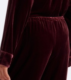 Asceno Austin velvet wide-leg pants