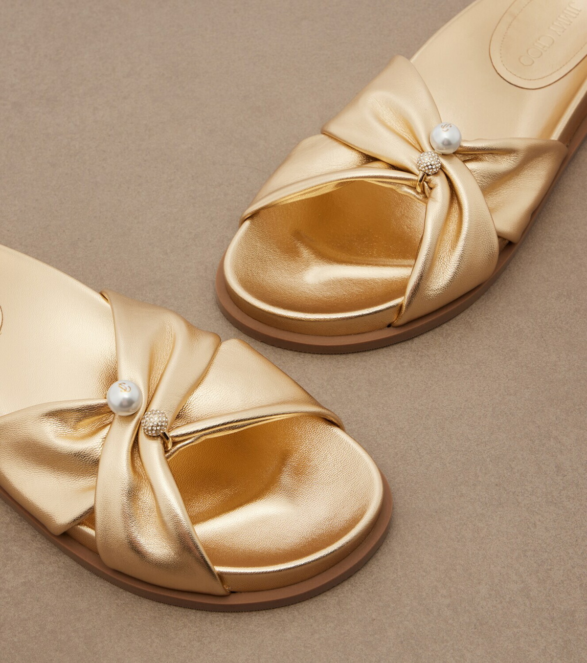 Jimmy Choo Rafi embellished metallic leather sandals