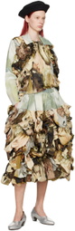 Comme des Garçons Multicolor Ruched Midi Skirt