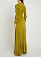 Tove Eira Ruched Stretch-jersey Maxi Dress Green