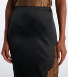 Dorothee Schumacher Shiny Statement lace-trimmed satin midi skirt