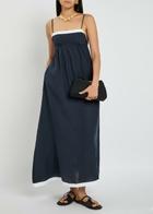 Bec & Bridge Elyce Linen Maxi Dress Navy