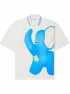 JW Anderson - Oversized Printed Cotton-Piqué Polo Shirt - White
