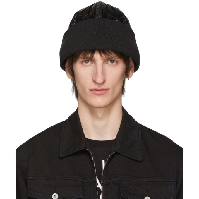 TAKAHIROMIYASHITA TheSoloist. Black Taffeta Top Zip Watch Beanie