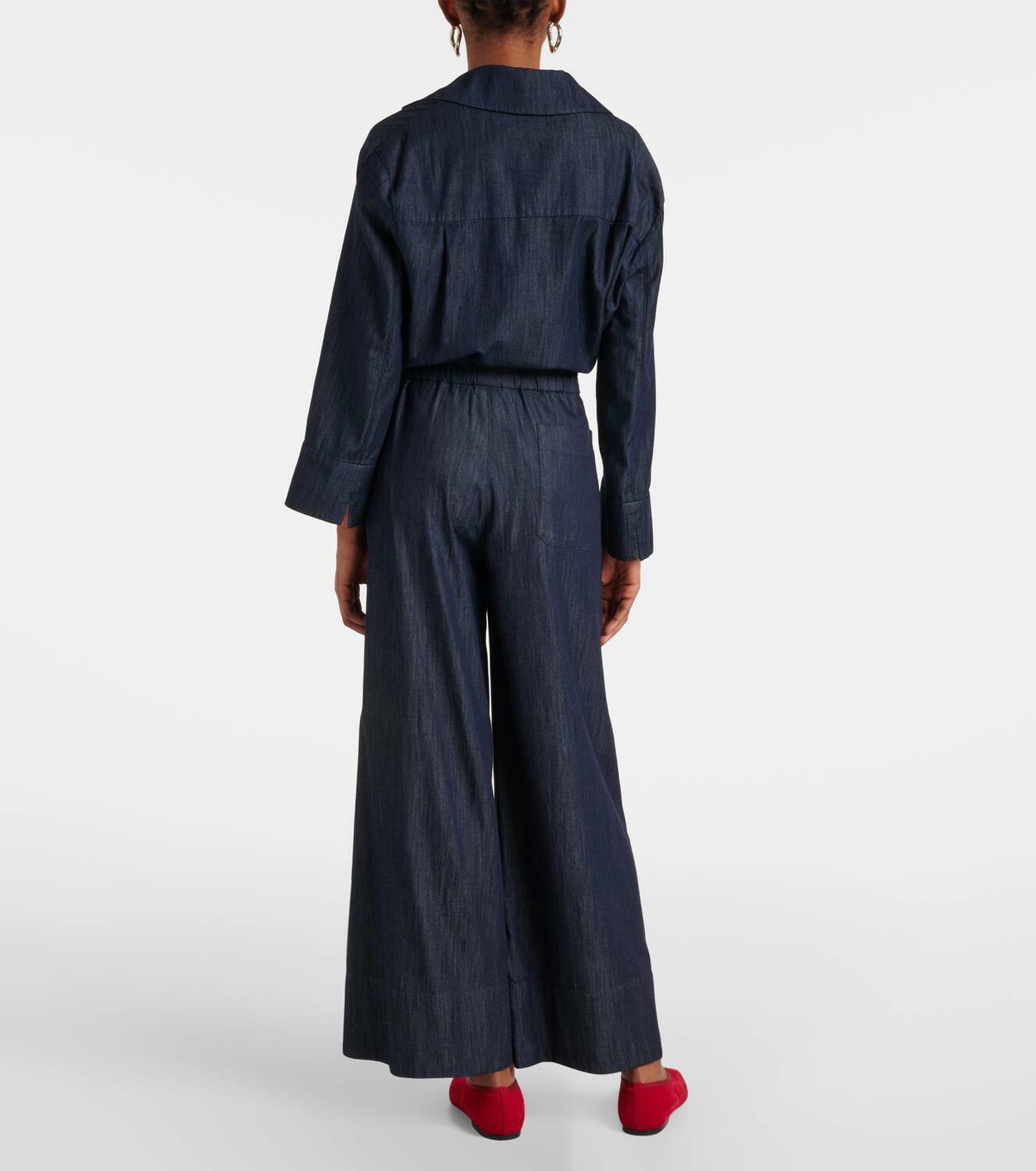 パンツ MAX MARA Jour cotton trousers Max Mara Jour Wide-Leg Ankle Pull-on Pants | Neiman Marcus